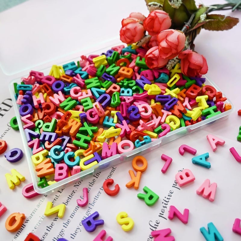 Looconi 300pcs Colorful Letter Beads, Big Hole,A-Z Resin Pendants,3D Loose Beads for Jewelry Making,Key Chains,Crafts - Image 5